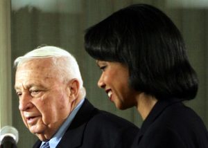 Ariel Sharon et Condoleezza Rice